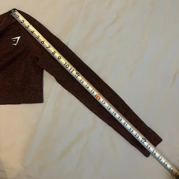 Gym Shark Dark Purple, Cropped, Long Sleeve, Seamless Athletic Top- S - Picture 8 of 8